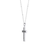 Ανδρική ασημί αλυσίδα Armani EGS1705040 απò ανοξείδωτο ατσάλι με σταυρό-μήκος 50cm.