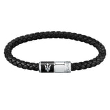 Ανδρικό Βραχιόλι Maserati JM222AVE07 Ανακυκλωμένο Δερμάτινο Μαύρο