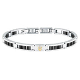 Ανδρικό Βραχιόλι Maserati JM225ATZ57 Ατσάλινο Δίχρωμο Ασημί-Μαύρο