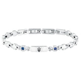 Ανδρικό Βραχιόλι Maserati JM335AXO12 Ατσάλινο Ασημί Με Μπλε Πέτρες