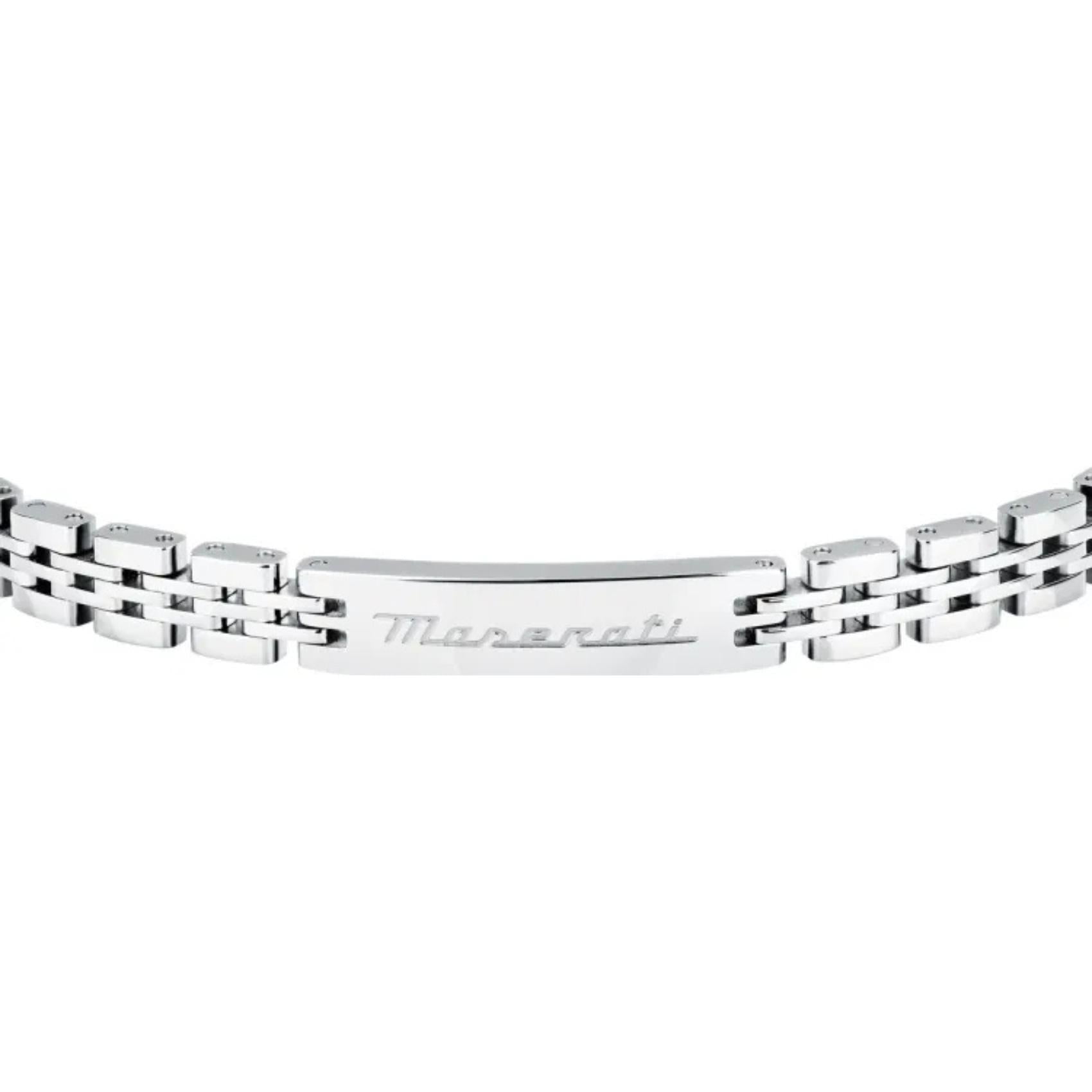 Ανδρικό βραχιόλι Maserati JM424AVD65 από ανοξείδωτο ατσάλι με ασημί μπρασελέ.