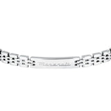 Ανδρικό βραχιόλι Maserati JM424AVD65 από ανοξείδωτο ατσάλι με ασημί μπρασελέ.