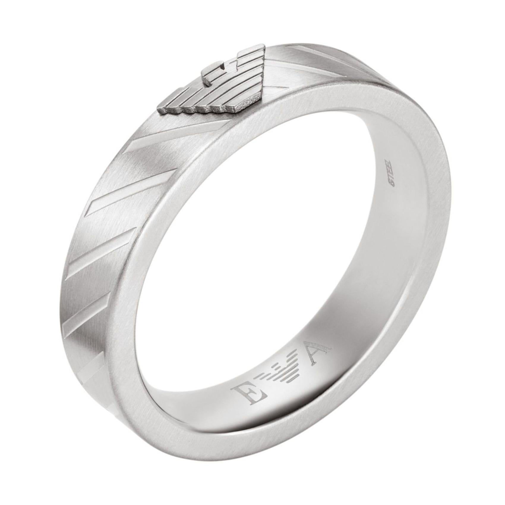 Ανδρικό δαχτυλίδι Emporio Armani EGS2924040 σε ασημί χρώμα από ανοξείδωτο ατσάλι.