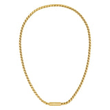 Ανδρικό κολιέ Boss 1580693 αλυσίδα διακοσμημένο με κυλινδρικό στοιχείο από ανοξείδωτο ατσάλι σε χρυσό χρώμα.