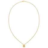 Ανδρικό κολιέ Calvin Klein 35000487 ατσάλινο σε χρυσό χρώμα με τετράγωνο κρεμαστό ασημένιο μοτίφ.