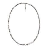 Ανδρικό κολιέ Emporio Armani EGS3182040 με ατσάλινη αλυσίδα σε ασημί χρώμα και στοιχείο σε ασημί χρώμα.