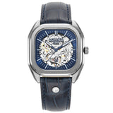 Ανδρικό ρολόι Roamer Mechano 985986-41-45-20 κουρδιστό boxset με μπλε δερμάτινο λουράκι & μπλε καντράν 39.5mm.