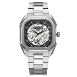 Ανδρικό ρολόι Roamer Mechano 985986-41-45-20 κουρδιστό με ασημί μπρασελέ & μαύρο καντράν διαμέτρου 39.5mm.