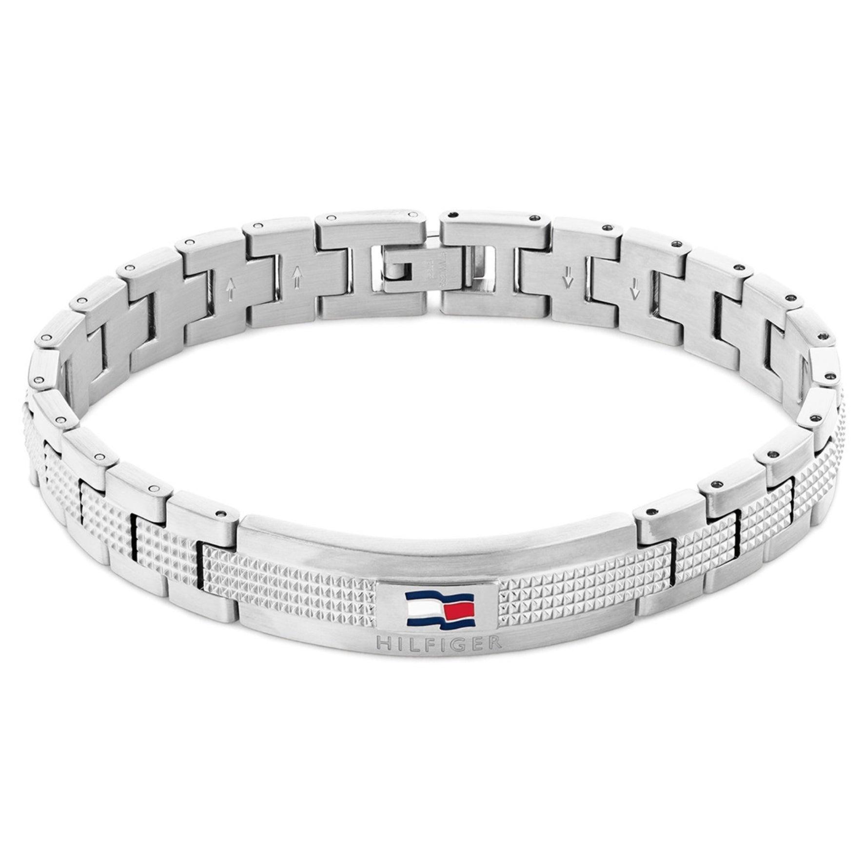 Ανδρικό βραχιόλι ατσάλινο Tommy Hilfiger TH2790421 σε ασημένιο χρώμα.