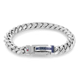 Ανδρικό ατσάλινο βραχιόλι Tommy Hilfiger σε ασημένιο χρώμα με πλέξη μπρασελέ.