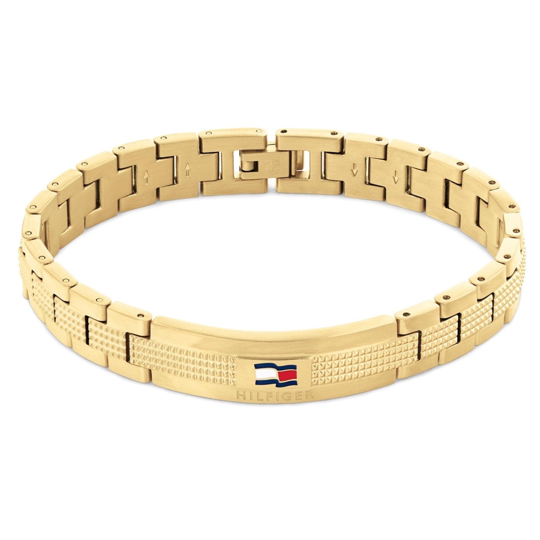 Ανδρικό βραχιόλι ατσάλινο Tommy Hilfiger TH2790421 σε χρυσό χρώμα.