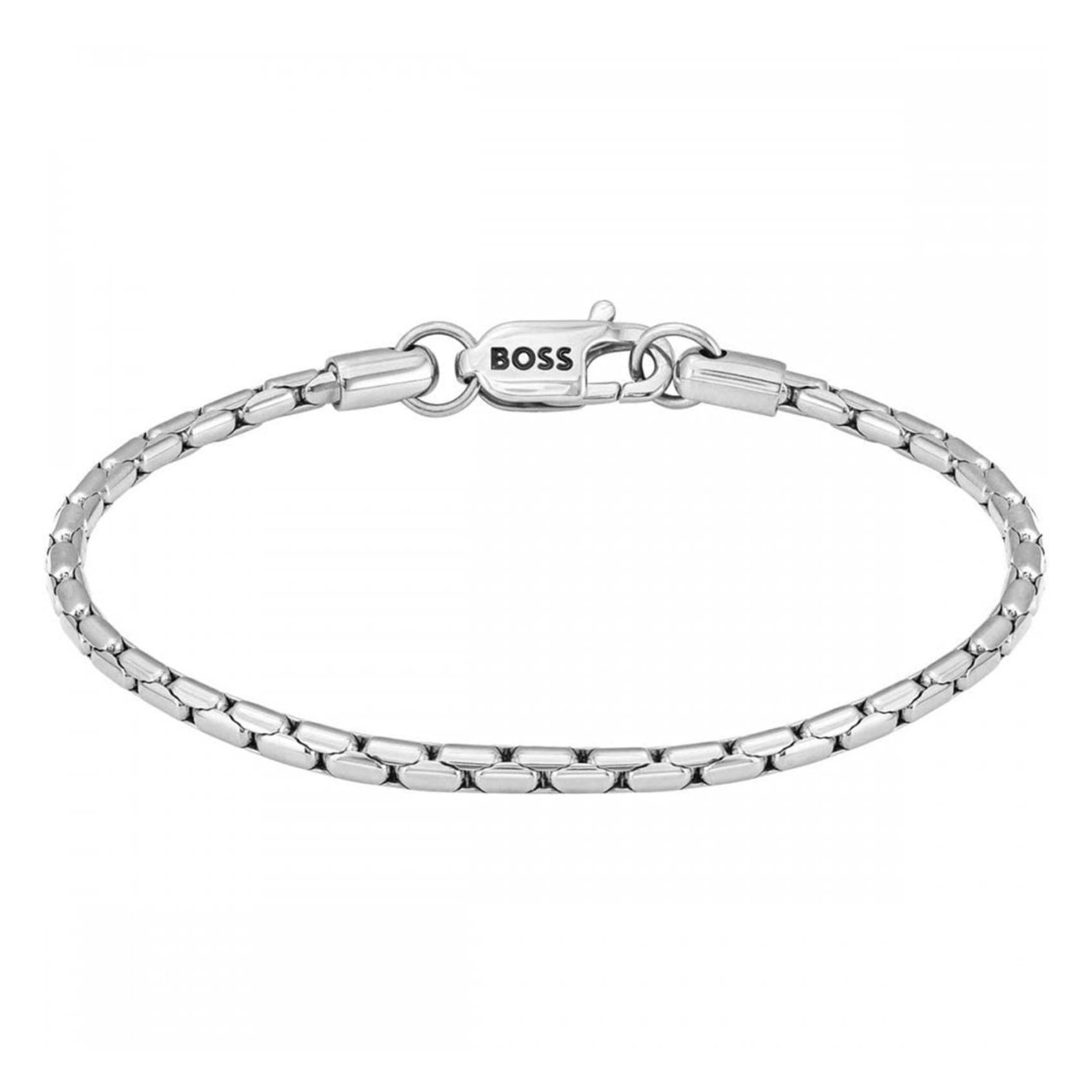 Ανδρικό ατσάλινο βραχιόλι Boss 1580605m σε ασημί χρώμα.