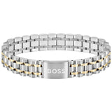 Ανδρικό Βραχιόλι Boss 1580647 Ατσάλινο Δίχρωμο Ασημί-Χρυσό