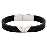 Ανδρικό Βραχιόλι Emporio Armani EGS3168040 Σιλικόνης Μαύρο