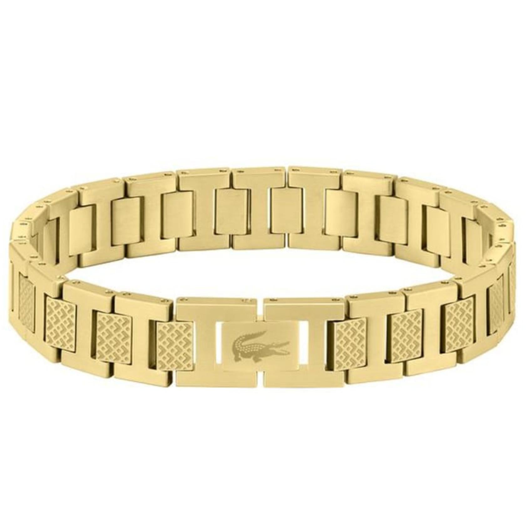 Ατσάλινο βραχιόλι Lacoste 2040120 σε χρυσό χρώμα από ανοξείδωτο ατσάλι.