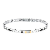 Ανδρικό Βραχιόλι Maserati Diamonds JM125ATY25 Ατσάλινο Ασημί-Μαύρο