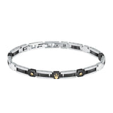 Ανδρικό Βραχιόλι Maserati JM423ATZ30 Ατσάλινο Ασημί-Μαύρο