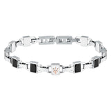 Ανδρικό Βραχιόλι Maserati JM424ATZ41 Ατσάλινο Ασημί-Μαύρο