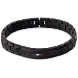Ανδρικό βραχιόλι μπρασελέ ατσάλινο Tommy Hilfiger 2790420 σε μαύρο χρώμα.
