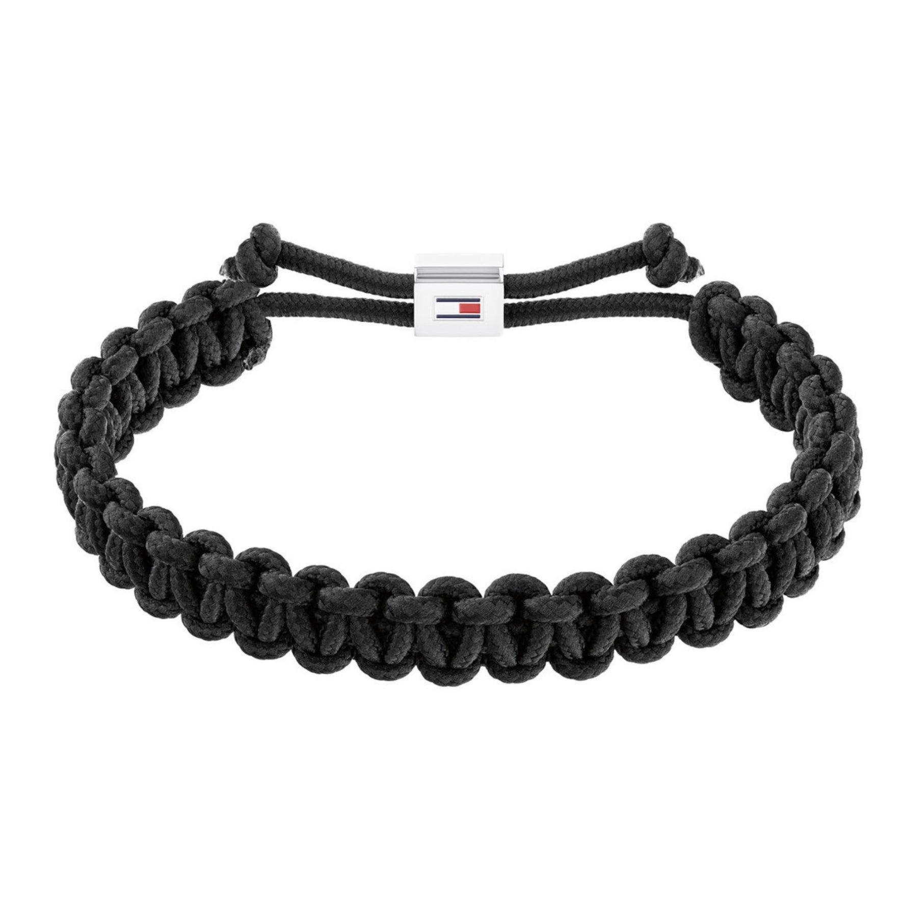 Ανδρικό βραχιόλι πλεχτό Tommy Hilfiger 2790496 υφασμάτινο σε μαύρο χρώμα.