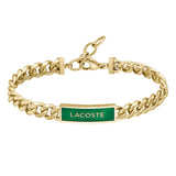 Ατσάλινο Βραχιόλι Lacoste 2040323 Ταυτότητα Χρυσό Με Πράσινο Σμάλτο