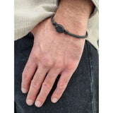 Ανδρικό βραχιόλι Calvin Klein 35000262 από μαύρο δέρμα.