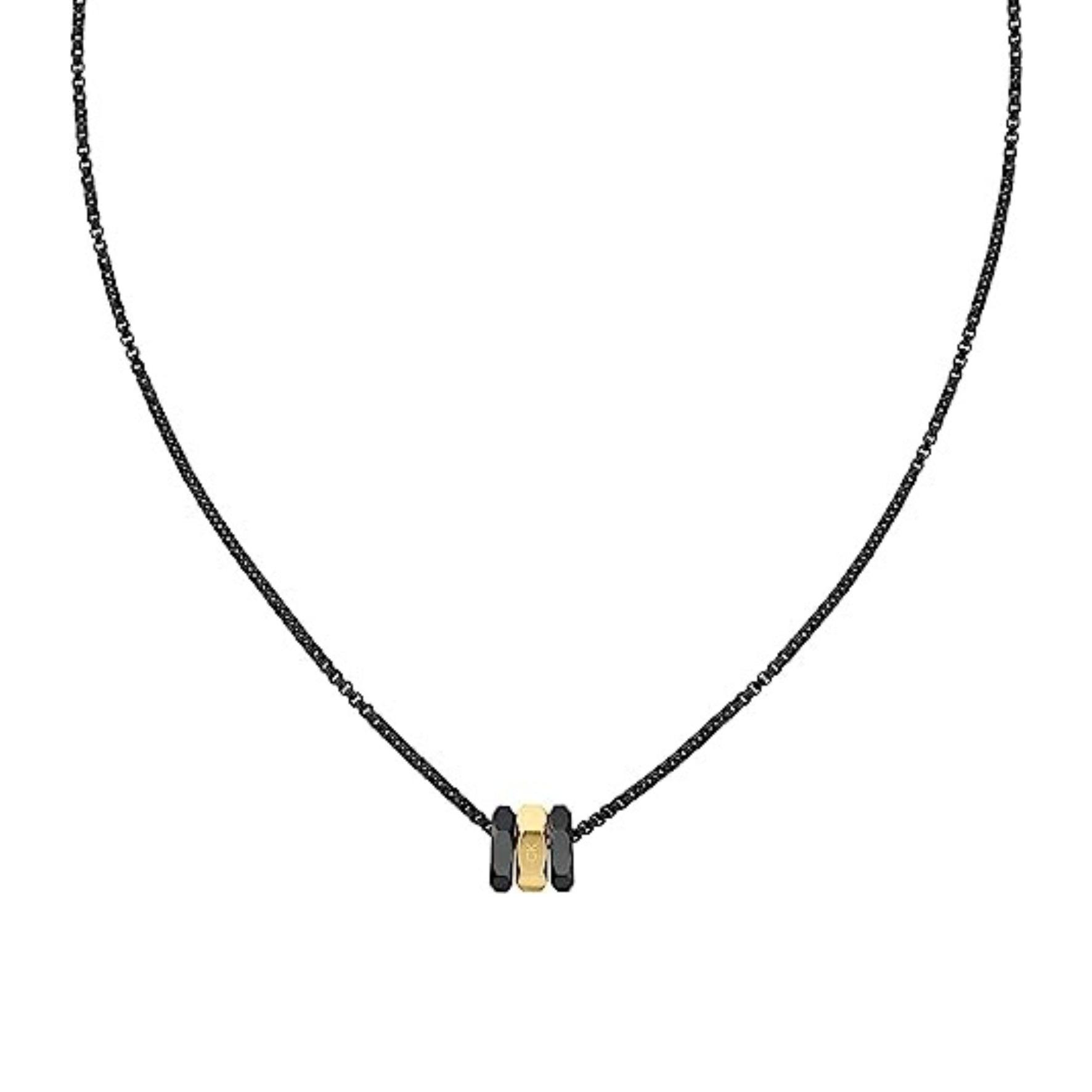 Κολιέ calvin klein 35000259 με αλυσίδα και κρεμαστό σε μαύρο χρώμα.