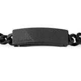 Ανδρικό βραχιόλι Calvin Klein 35000418 κατασκευασμένο από ατσάλι σε μαύρο χρώμα με σχέδιο μπρασελέ και μαύρο μαγνητικό κούμπωμα.