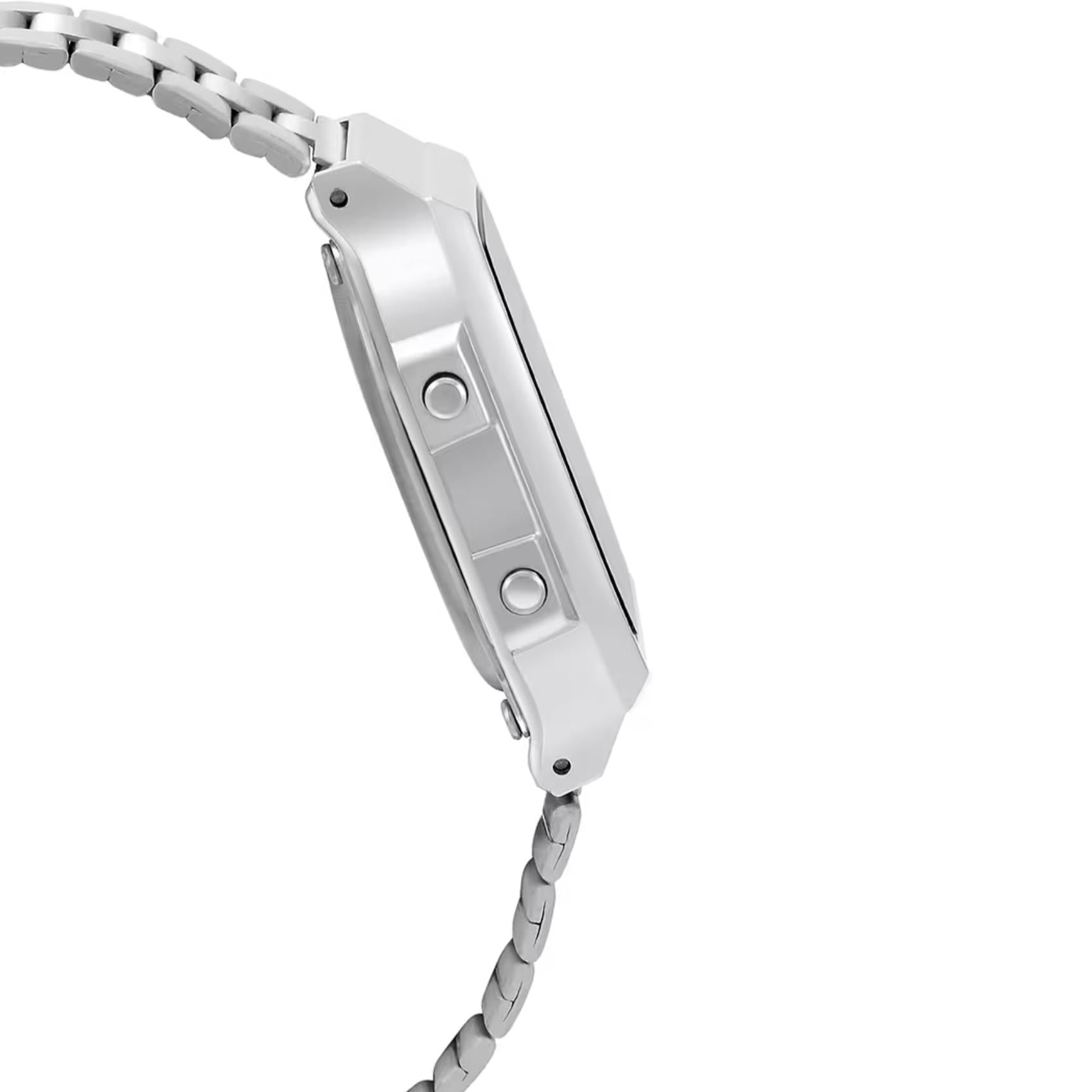Ρολόι Casio Vintage A168WA-1 με ασημί μπρασελέ.
