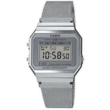 Τετράγωνο Ρολόι Casio Vintage A-700WEM-7AEF Με Ασημί Μπρασελέ