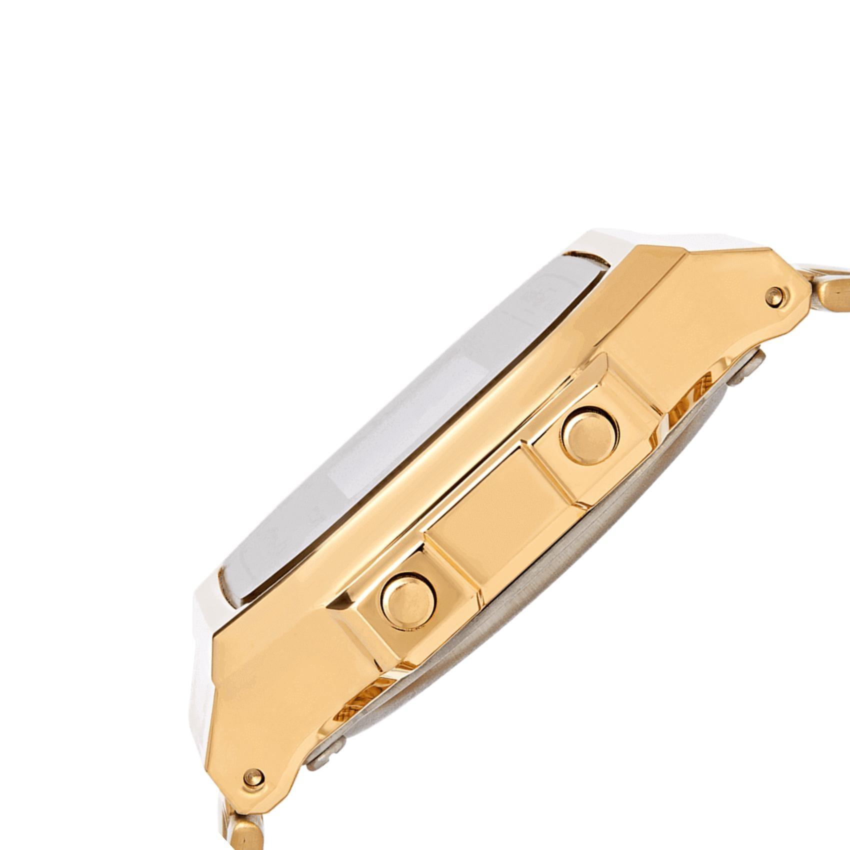 Ρολόι χρονογράφος Casio Vintage Iconic A-168WG-9EF με χρυσό ατσάλινο μπρασελέ, χρυσό καντράν σε τετράγωνο σχημα με ψηφιακή ένδειξη και στεγανότητα 5ATM-50Μ.