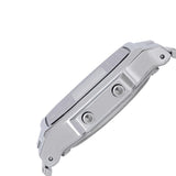 Ρολόι χρονογράφος  Casio Vintage A-164WA-1VES με ασημί ατσάλινο μπρασελέ, ασημί καντράν σε τετράγωνο σχημα με ψηφιακή ένδειξη και στεγανότητα 1ATM-10Μ.