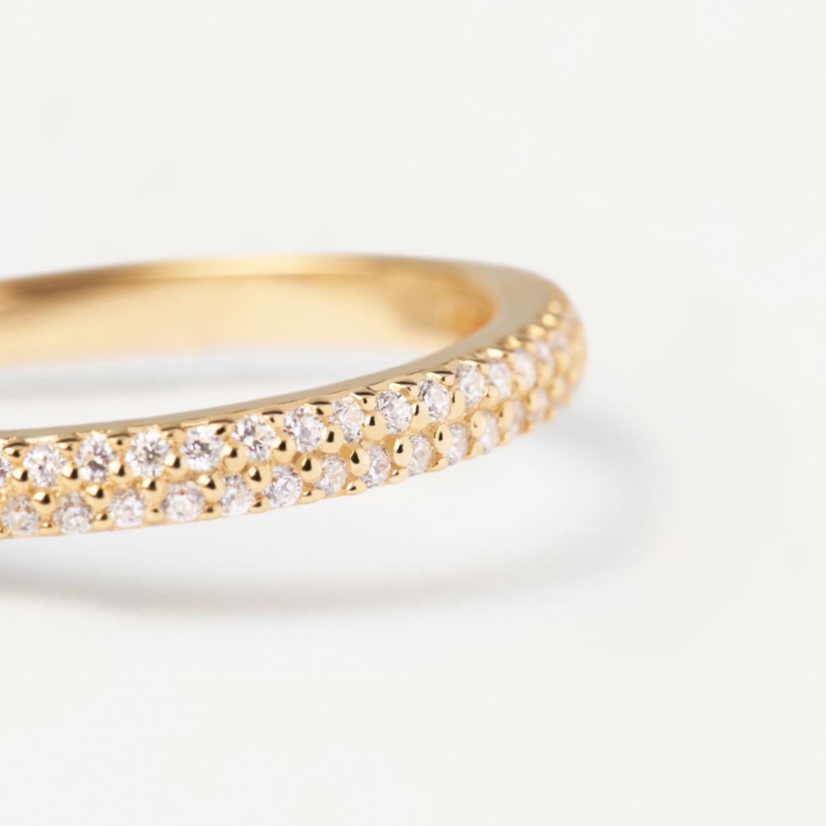 Δαχτυλίδι σειρέ μισόβερο PDPAOLA Essentials Tiara Gold AN01-665-14 από ασήμι 925 επιχρυσωμένο με ζιργκόν.