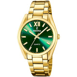 Ρολόι Festina Alegria F20640/8 Με Χρυσό Μπρασελέ & Πράσινο Καντράν