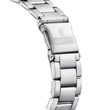 Ρολόι Festina Boyfriend F16790/D με ασημί ατσάλινο μπρασελέ, ροζ καντραν με ζιργκόν, μηχανισμό μπαταρίας με ένδειξη ημερομηνίας, στρογγυλό στεφάνι με διάμετρο 37mm αδιάβροχο στις 5ΑΤΜ-50Μ.