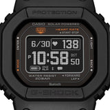Προπονητικό ρολόι smartwatch G-Squad Casio G-Shock DW-H5600-1ER Solar με μαύρο καουτσούκ λουράκι και μαύρο καντράν διαμέτρου 44,5mm σε τετράγωνο σχημα.