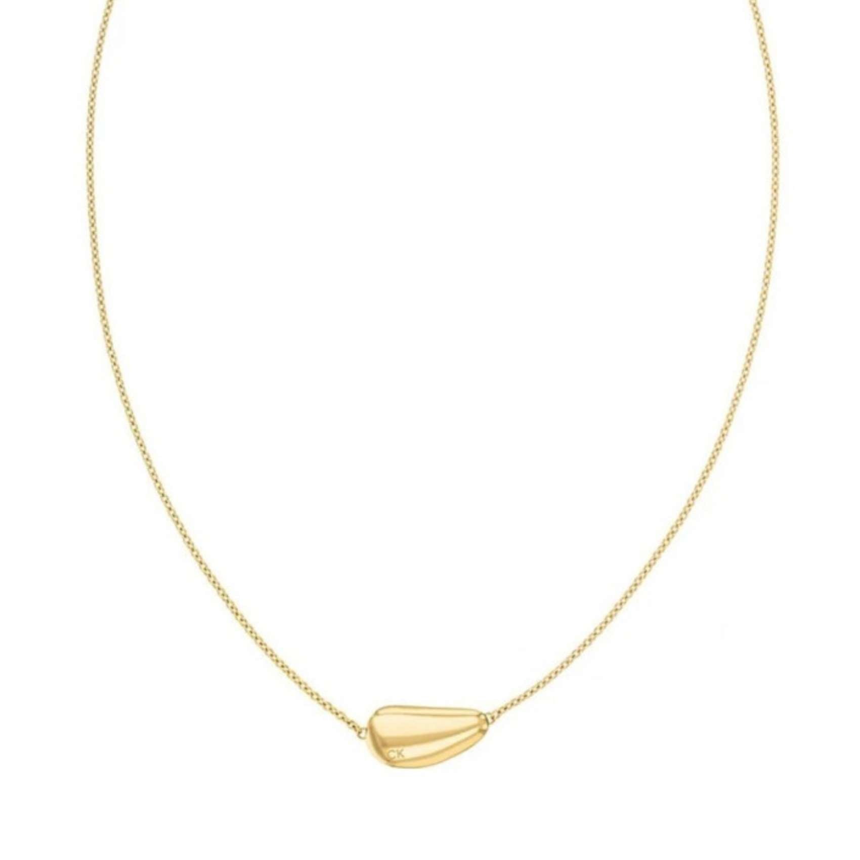 Γυναικείο Κολιέ Calvin Klein 35000601 ατσάλινο χρυσό με κρεμαστό στοιχείο σταγόνα.