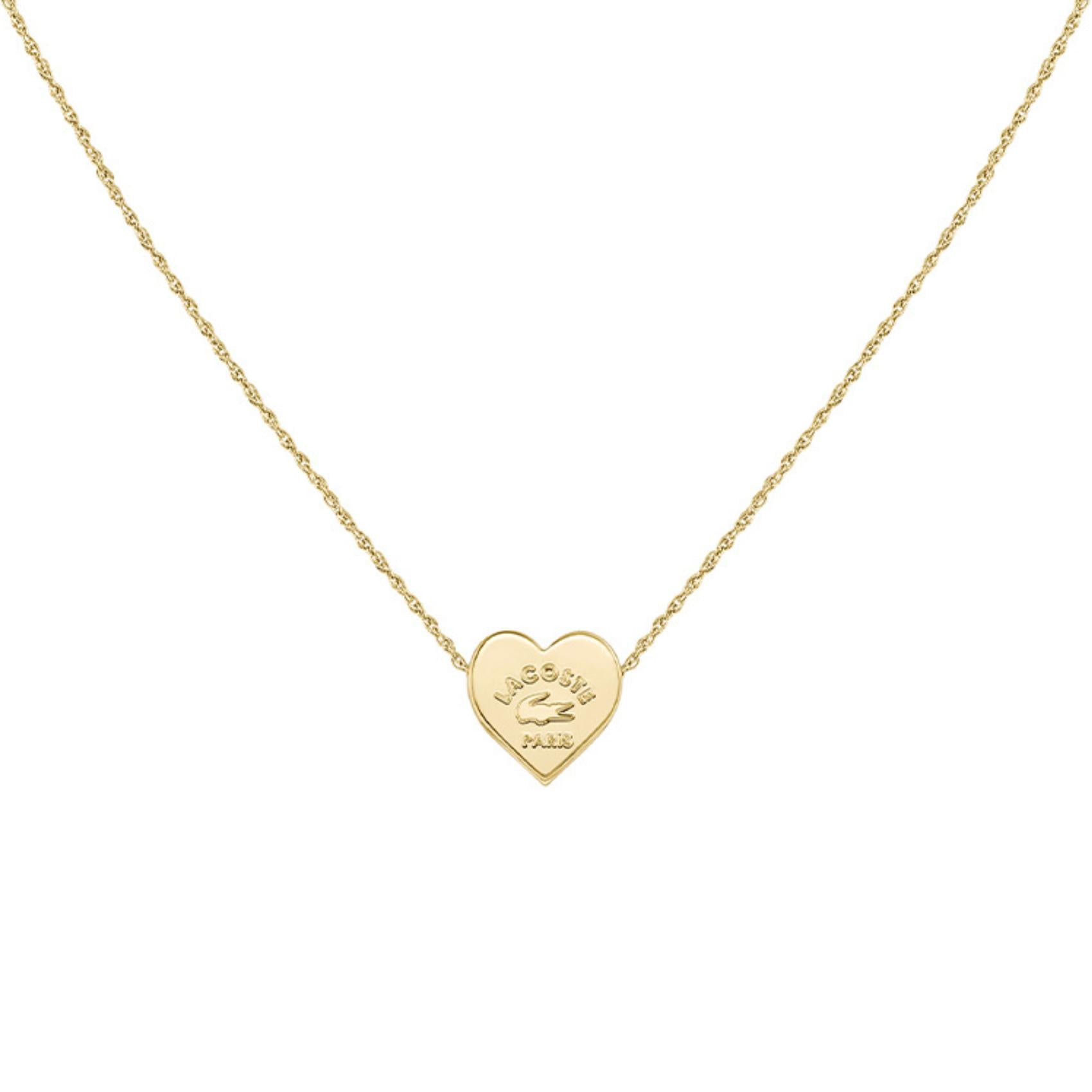 Γυναικείο κολιέ Lacoste 2040399 με κρεμαστή καρδιά, κατασκευασμένο από επιχρυσωμένο ατσάλι!