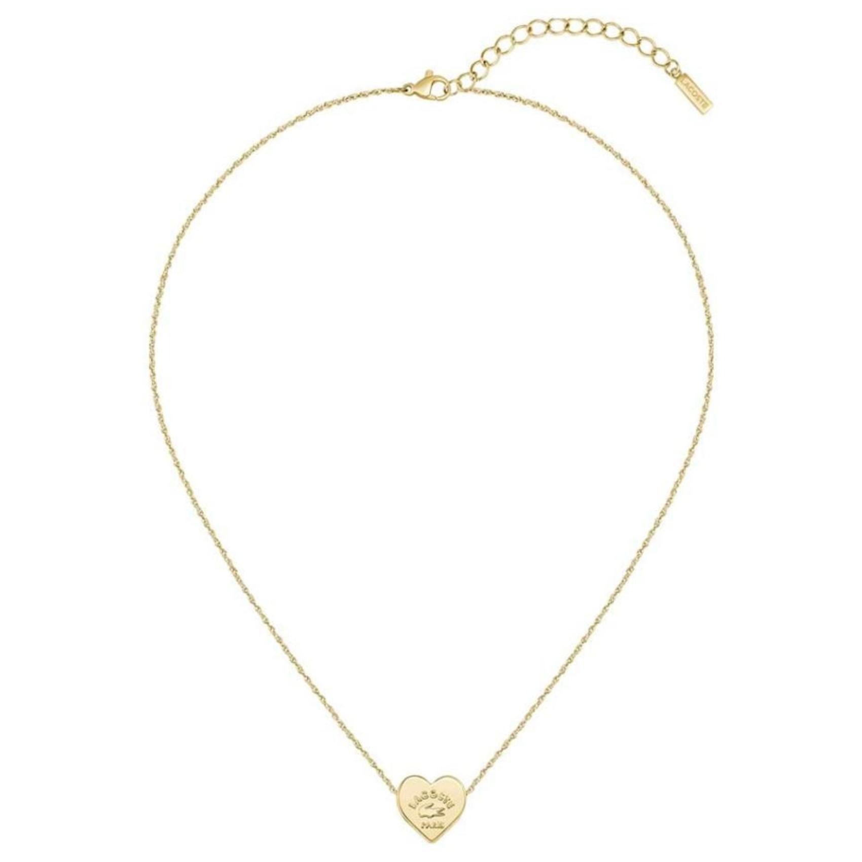 Γυναικείο κολιέ Lacoste 2040399 με κρεμαστή καρδιά, κατασκευασμένο από επιχρυσωμένο ατσάλι!