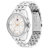 Γυναικείο ρολόι Tommy Hilfiger Mellie 1782802 με ασημί ατσάλινο μπρασελέ, άσπρο καντράν 36mm και ζιργκόν.
