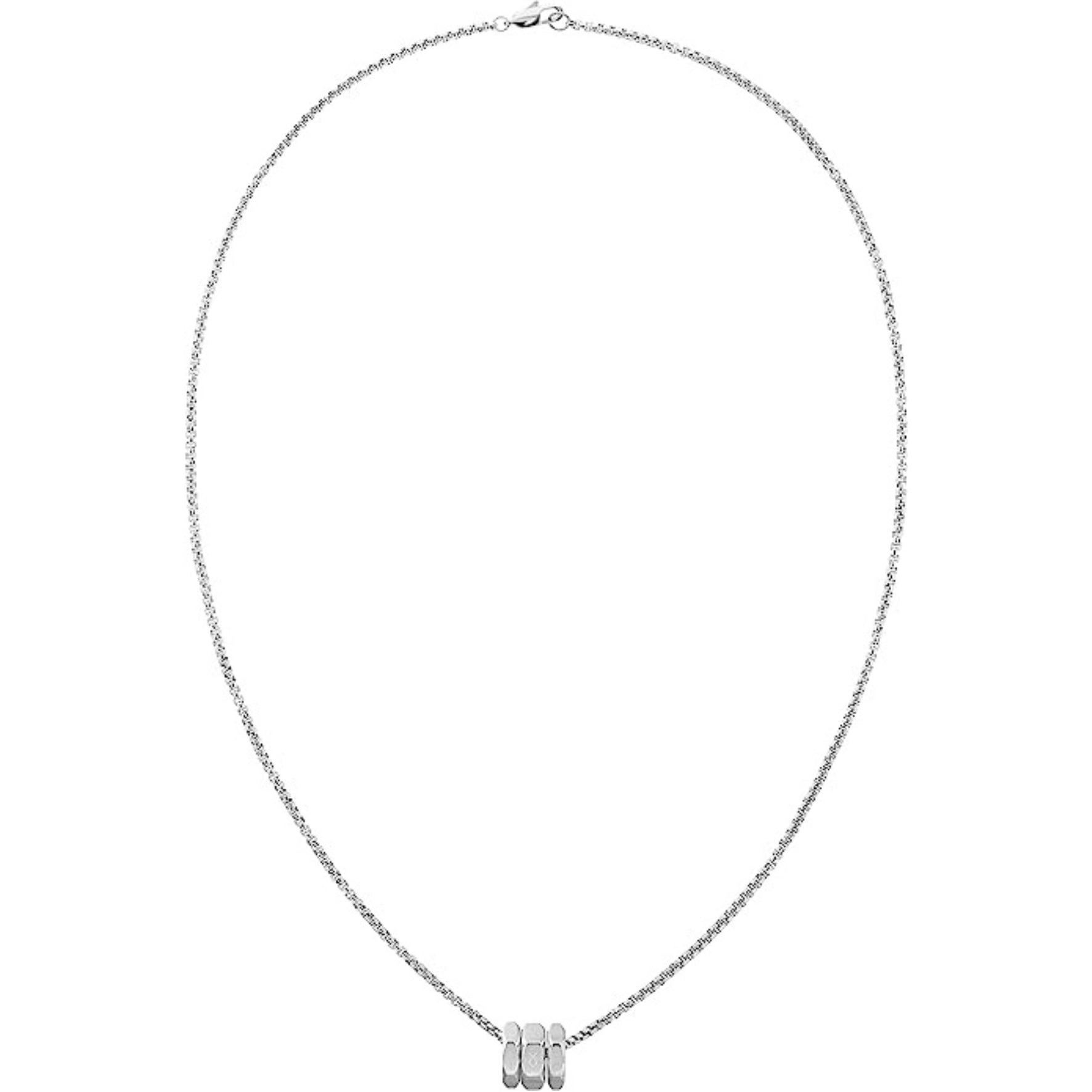 Κολιέ calvin klein 35000258 με αλυσίδα και κρεμαστό σε ασημένιο χρώμα.