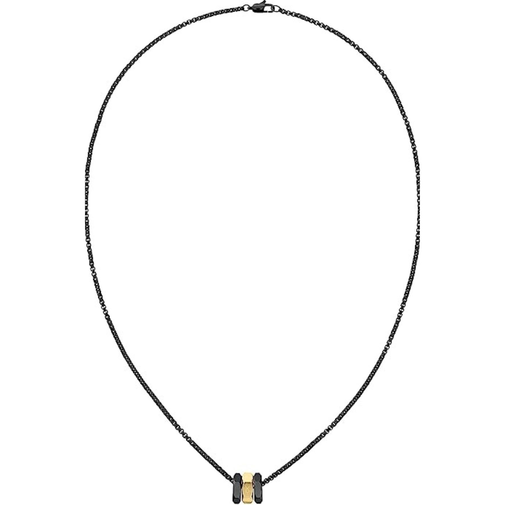 Κολιέ calvin klein 35000259 με αλυσίδα και κρεμαστό σε μαύρο χρώμα.