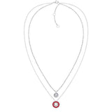 Διπλό κολιέ Tommy Hilfiger 2780803 ατσάλινο με στρογγυλό κρεμαστό και ζιργκόν.