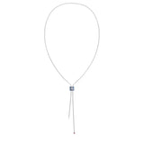 Γυναικείο κολιέ Tommy Hilfiger 2780884 με στοιχείο από μπλε σμάλτο και ασσύμετρες καταλήξεις, κατασκευασμένο από ανοξείδωτο ατσάλι σε ασημί χρώμα.