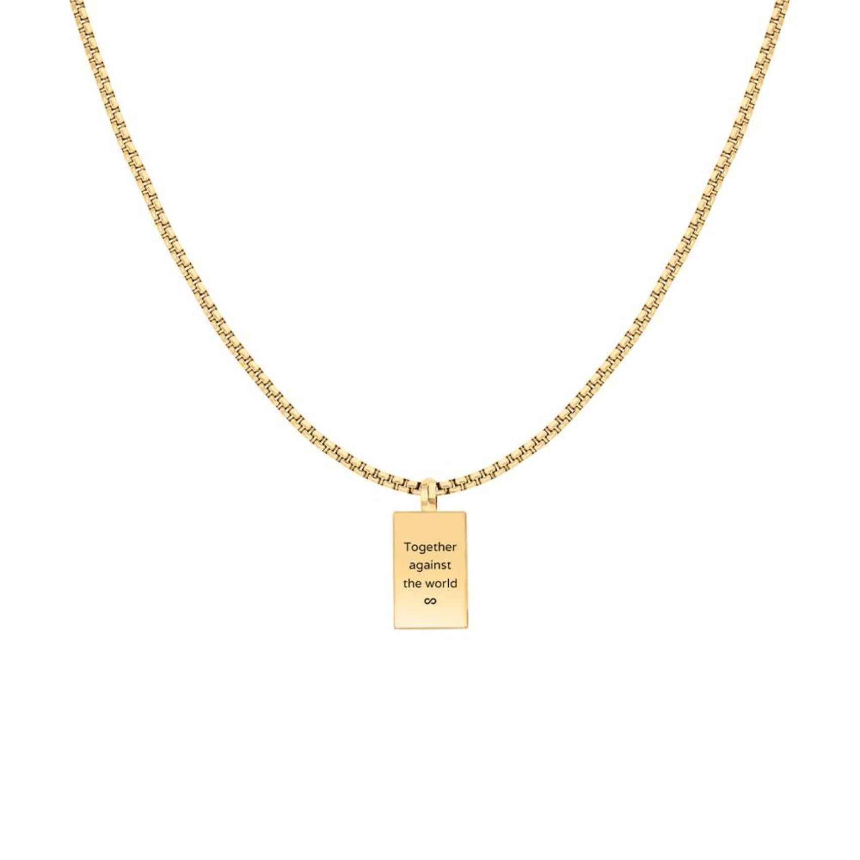 Γυναικείο κολιέ Tommy Hilfiger 2790565 με τετράγωνο κρεμαστό together against the world.