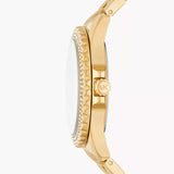 Γυναικείο ρολόι Michael Kors Everest MK7401 με χρυσό ατσάλινο μπρασελέ και άσπρο φίλντισι καντράν διαμέτρου 40mm με ζιργκόν.
