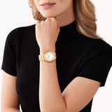 Γυναικείο ρολόι Michael Kors Lennox MK7391 με χρυσό ατσάλινο μπρασελέ και άσπρο καντράν 37mm.