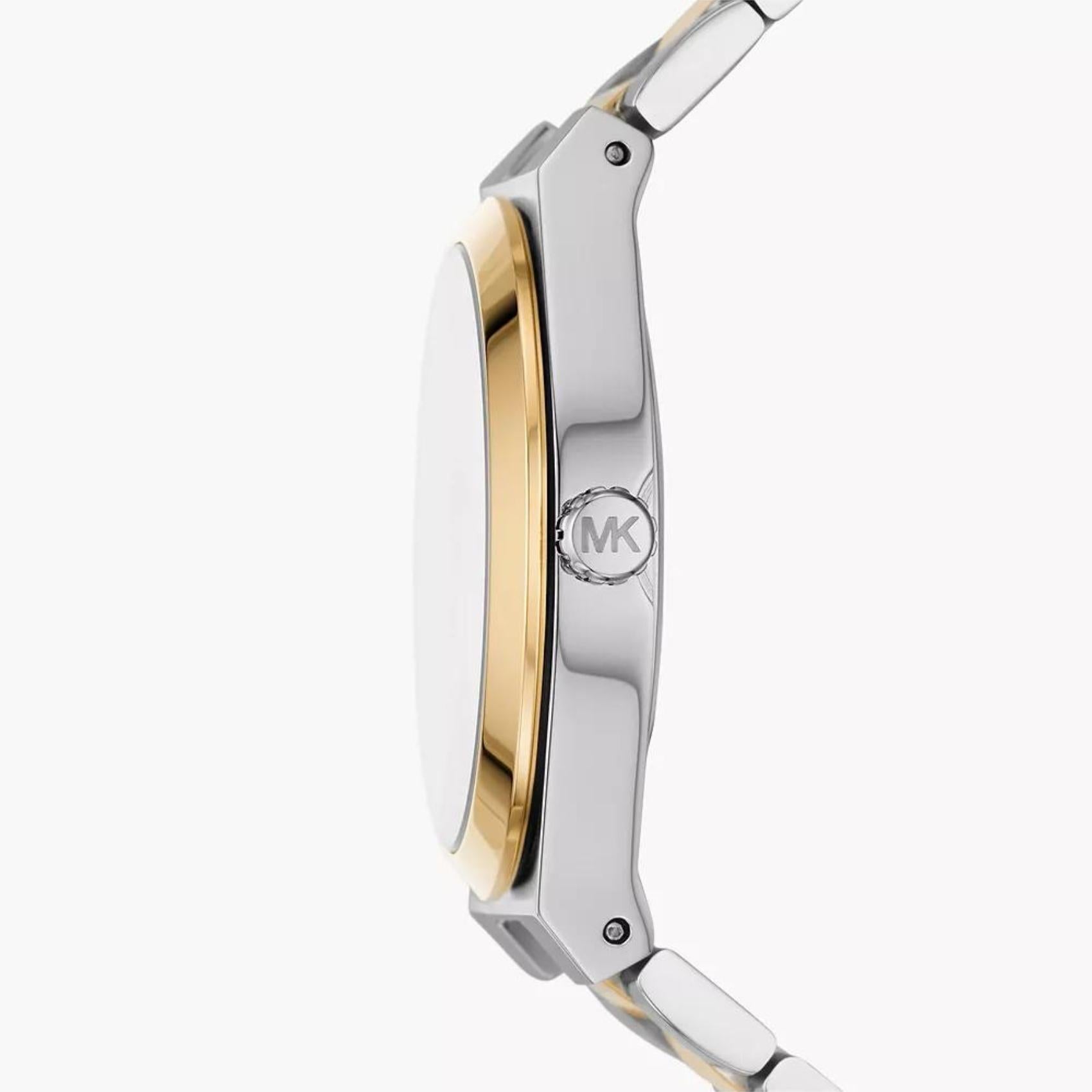 Γυναικείο ρολόι Michael Kors Lennox MK7464  με ασημί-χρυσό ατσάλινο μπρασελέ και άσπρο καντράν 37mm.