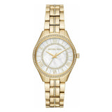 Ρολόι Michael Kors Lauryn MK3899 με χρυσό ατσάλινο μπρασελέ και άσπρο φίλντισι καντράν διαμέτρου 33mm με ζιργκόν.