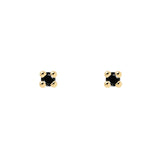 Μονόπετρα σκουλαρίκια Pdpaola AR01-093-U L'Essentiel Black Essentia Gold με μαύρο ζιργκόν.